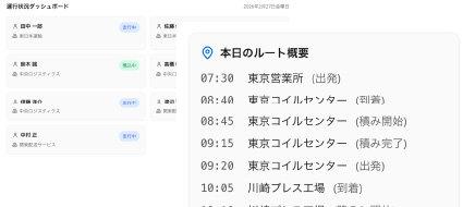 車両別・ドライバー別のスケジュール可視化